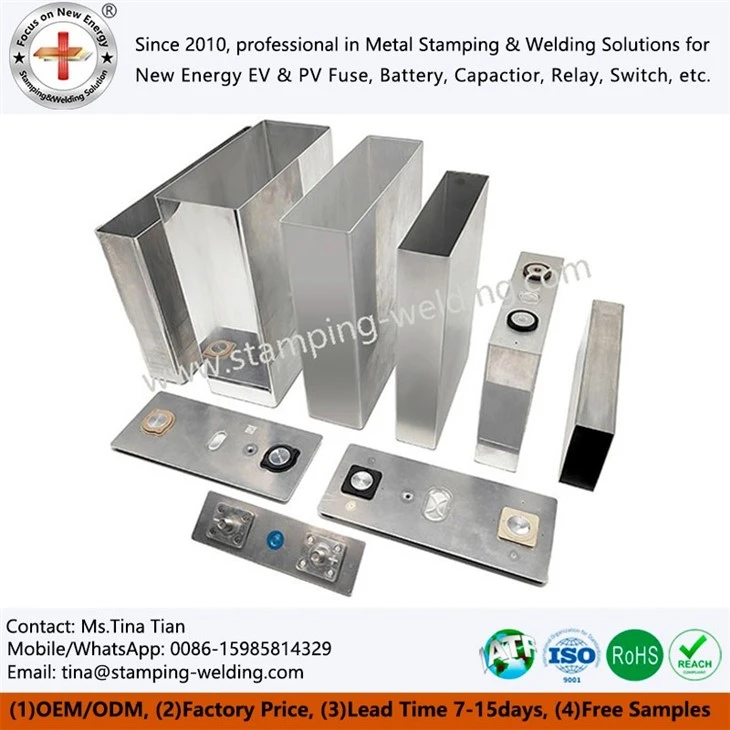 Aluminum shell and cover for square lithium batteries