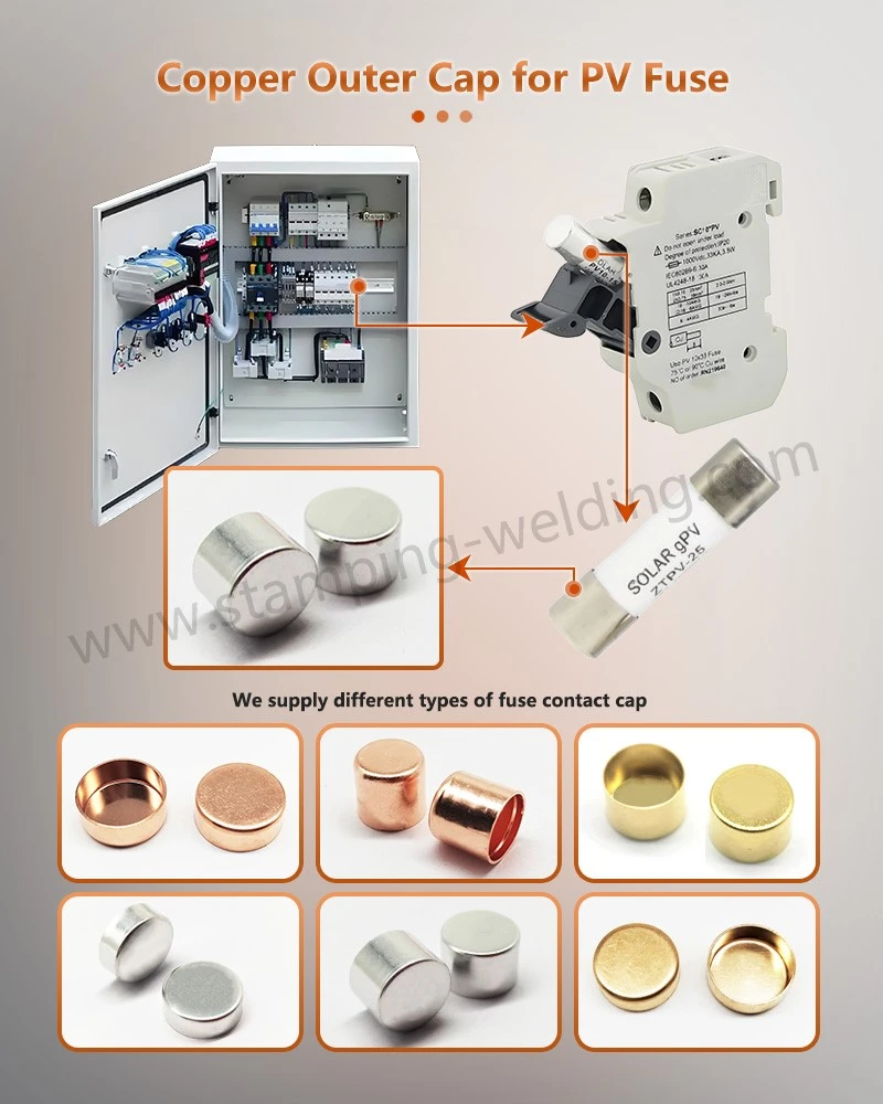 Copper Cap for Bussmann series Class H(K) Fuses for PV Fuse Copper Cap for Bussmann series Class H(K) Fuses for PV Fuse